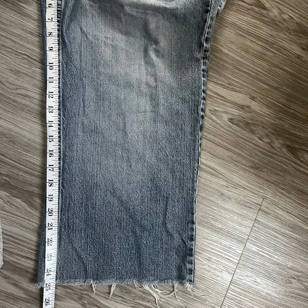 Anchor Blue Easy Fit Light Wash Distressed Raw Hem Jeans Mens 40x25.5